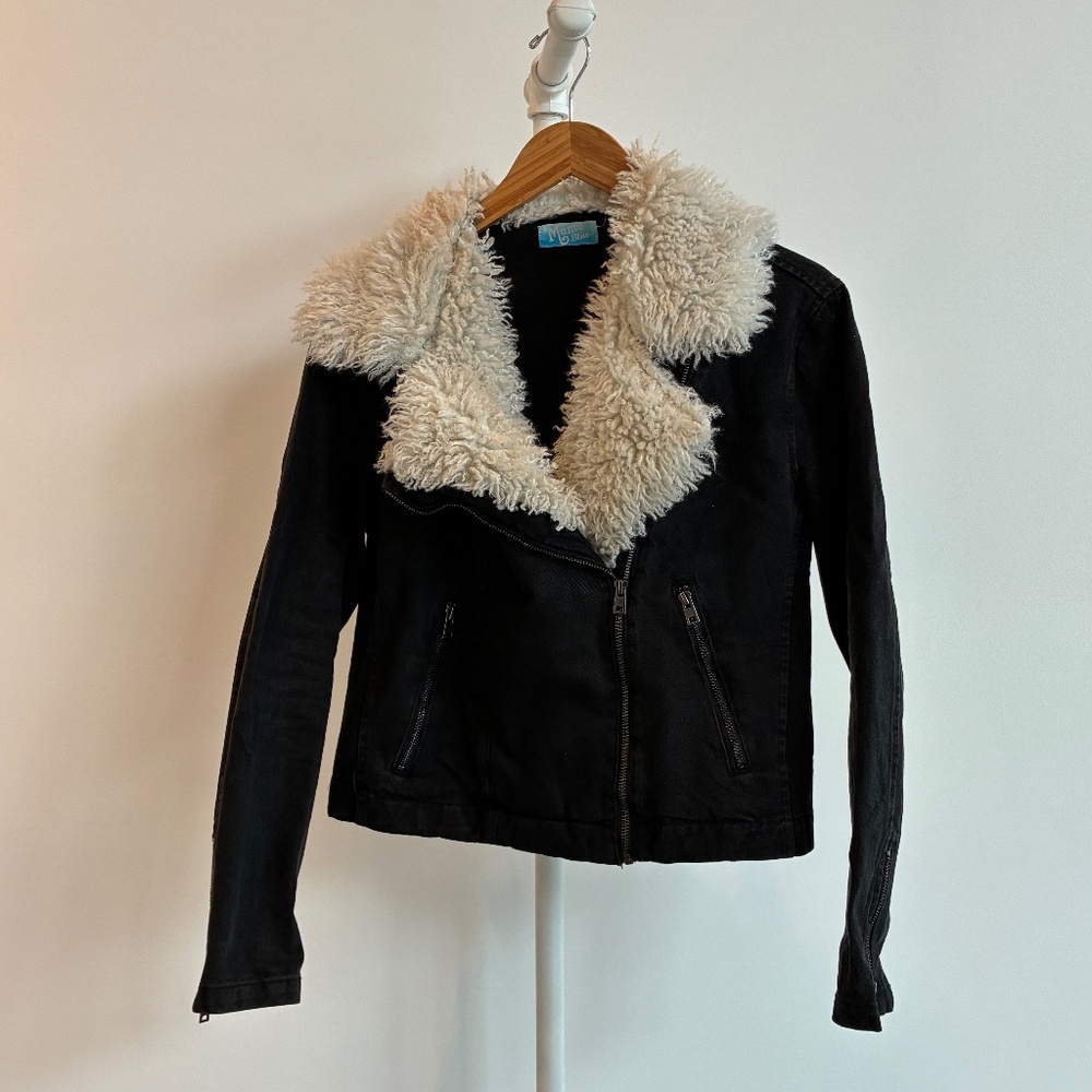 SHOW ME YOUR MUMU Denim Faux Fur Jacket